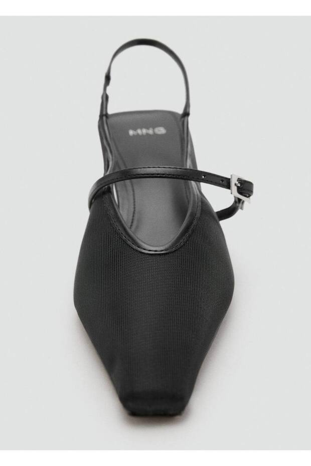 Topuklu tokalı file ayakkabı - 5