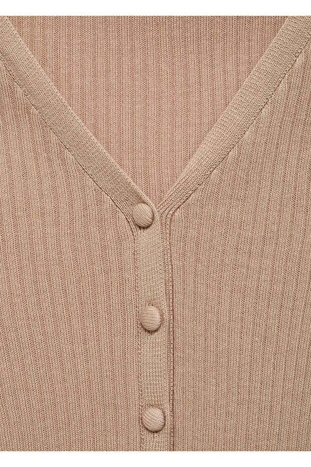 V yaka lastik örgü kazak - 7