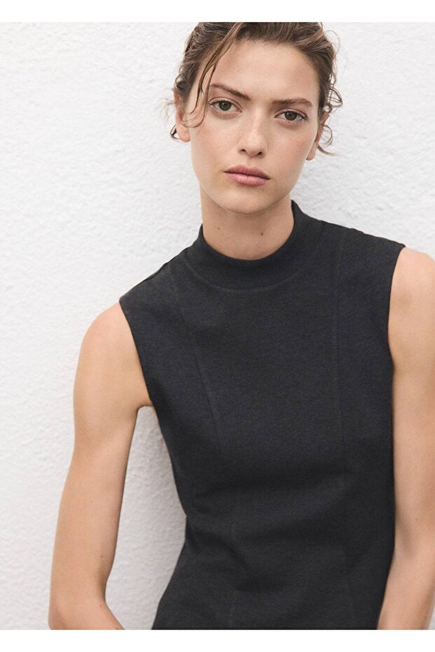 Dikişli kısa elbise - 7