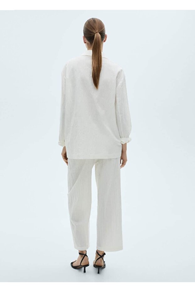 Keten karışımlı pantolon - 4