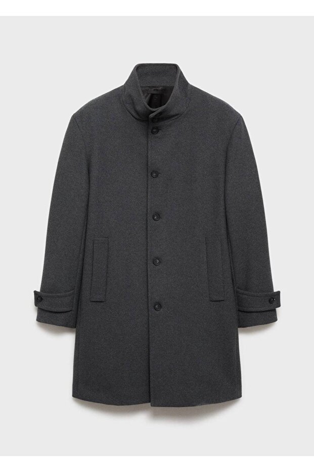 Dik yaka yün palto - 3