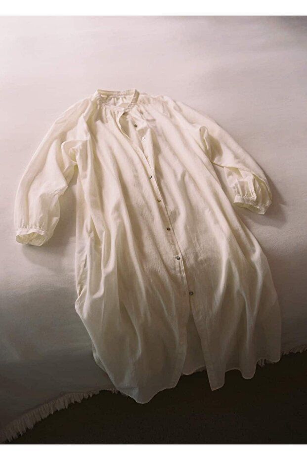 Düğmeli pamuklu tunik - 7