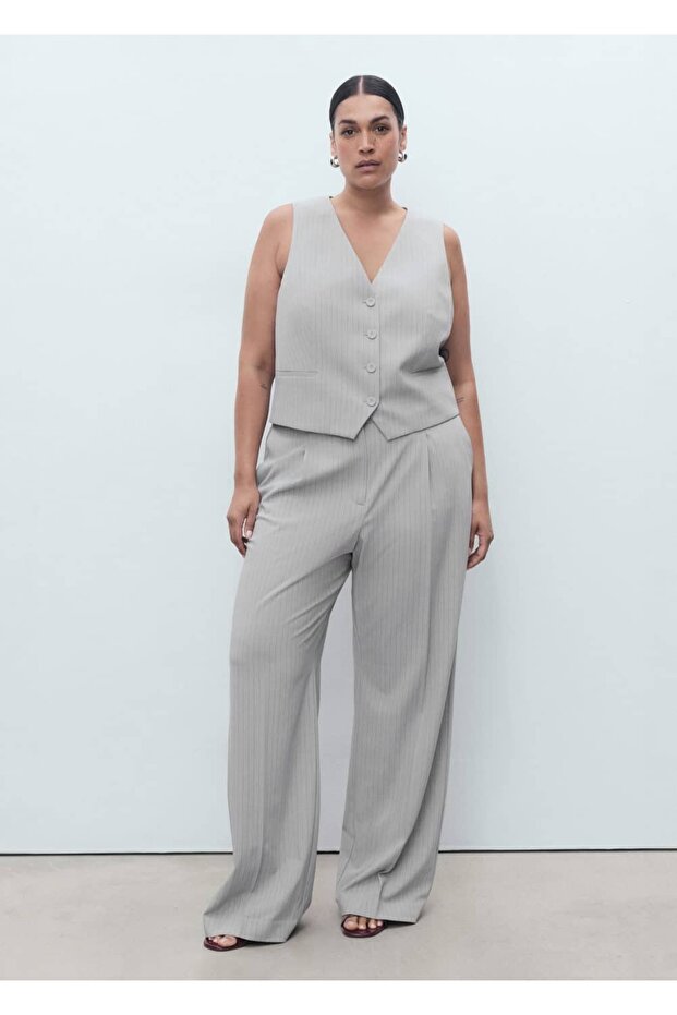 İnce çizgili yelek - 5