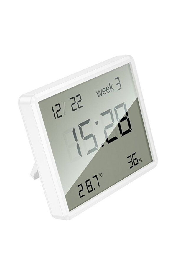 Digital Clock, HOCO HX41, Temperature and Humidity, Date and Week, LCD Display, White - 4