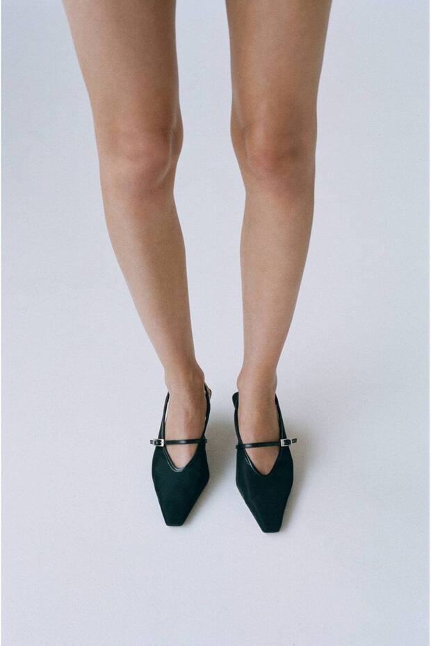 Topuklu tokalı file ayakkabı - 2