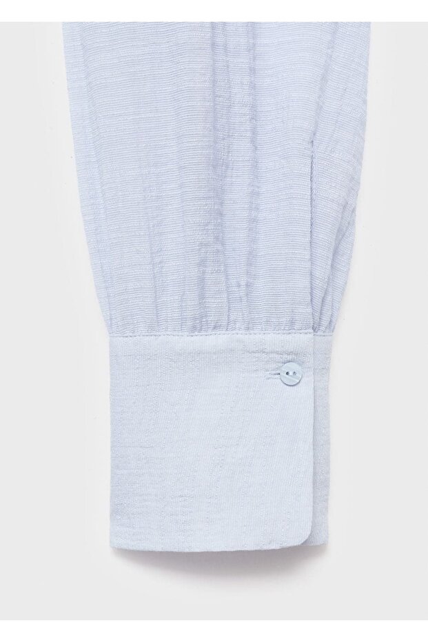 Fularlı dokulu bluz - 6