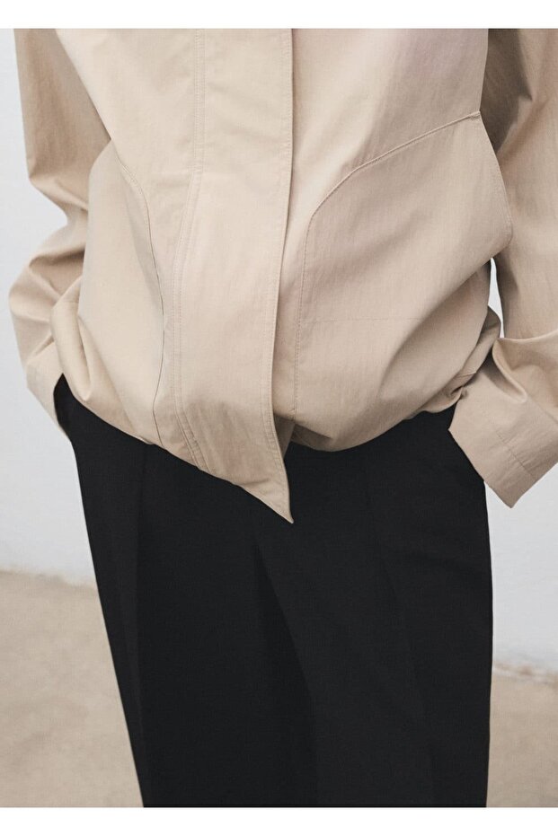 Kadife yaka pamuklu ceket - 5