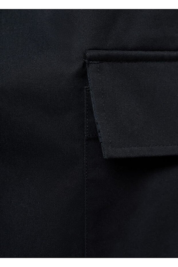 Regular kesim pamuklu kargo pantolon - 7