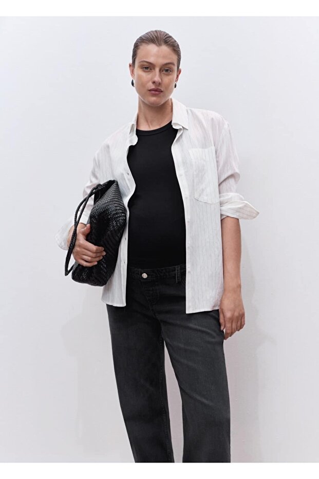 Düz kesim hamile jean - 6