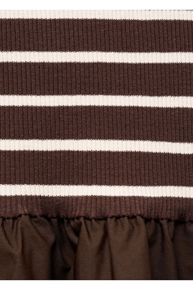 Karma çizgili elbise - 5