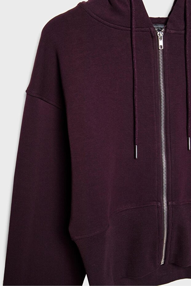 Kapüşonlu fermuarlı sweatshirt - 7