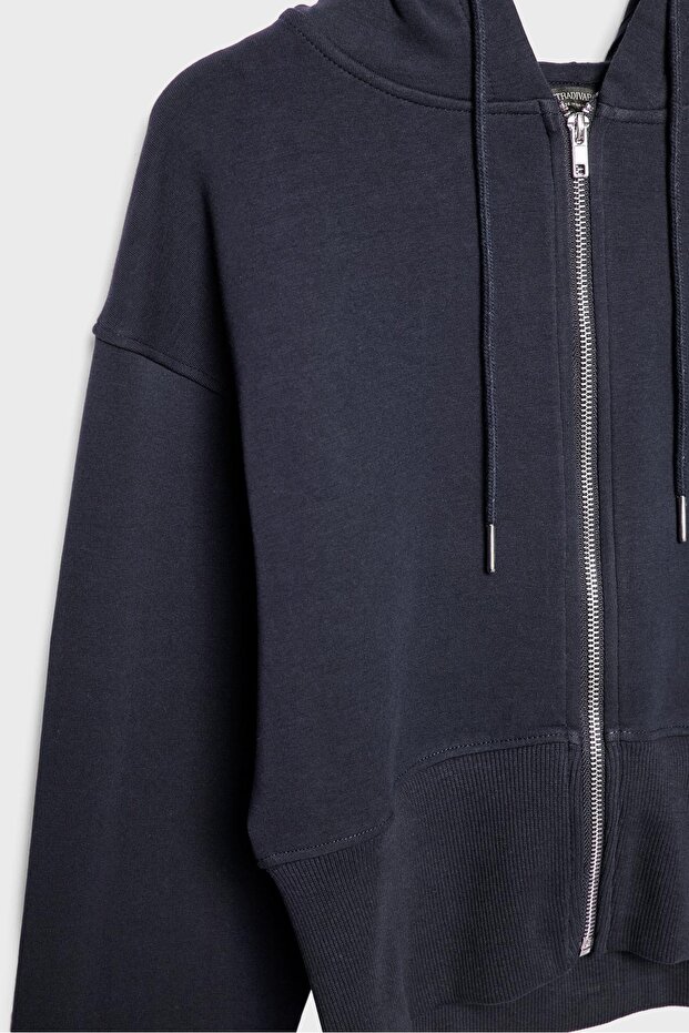 Kapüşonlu Fermuarlı Sweatshirt - 8