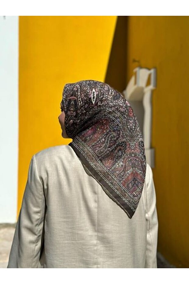 Soft Pamuk Etnik Desen Eşarp - 1