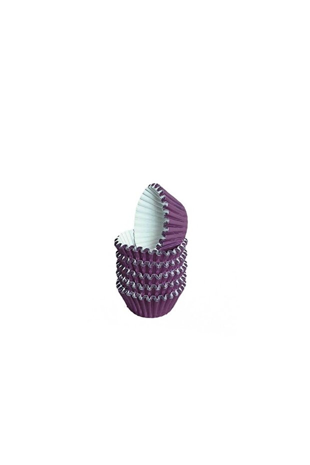 Metallic Foil Cupcake Mold Muffin Pet Capsule No:1 (150 Pieces) Purple