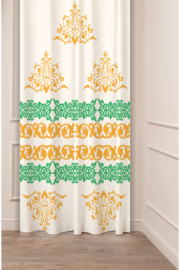 Authentic, Anatolian, Ethnic Patterned Special Design Digital Printed (Single Wing) Modern Stylish Background Curtain