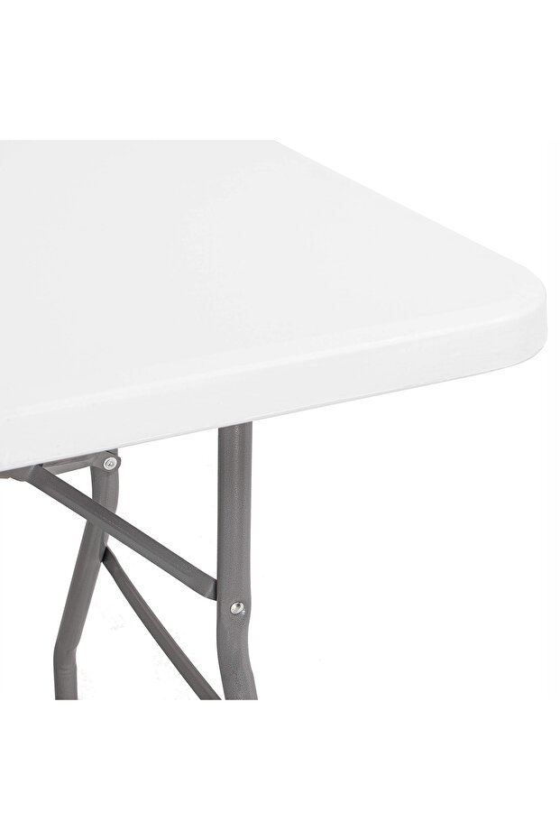 Multifunctional rectangular folding table, 240x75x74 cm, white - 11