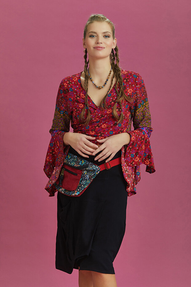 İspanyol Kol Crop Bluz - 1