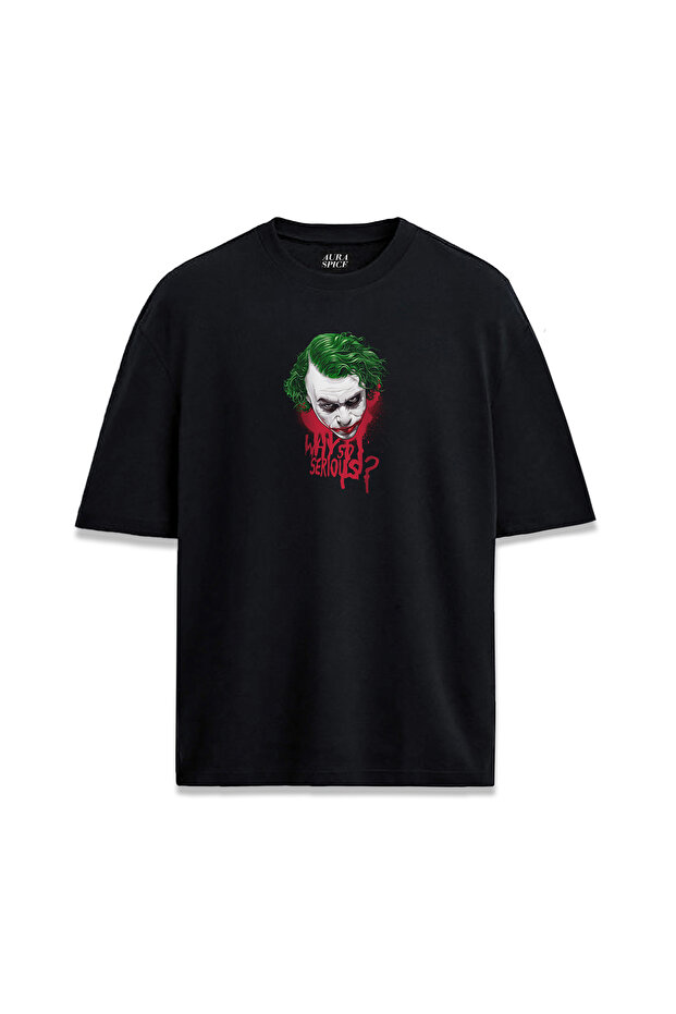 تي شيرت عادي مطبوع للجنسين من Joker Why So Serious