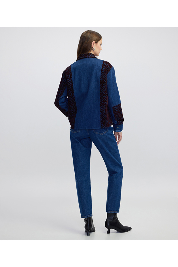 Denim mix gömlek - 7