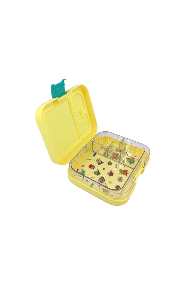 Yellow four-compartment lunch box - 2