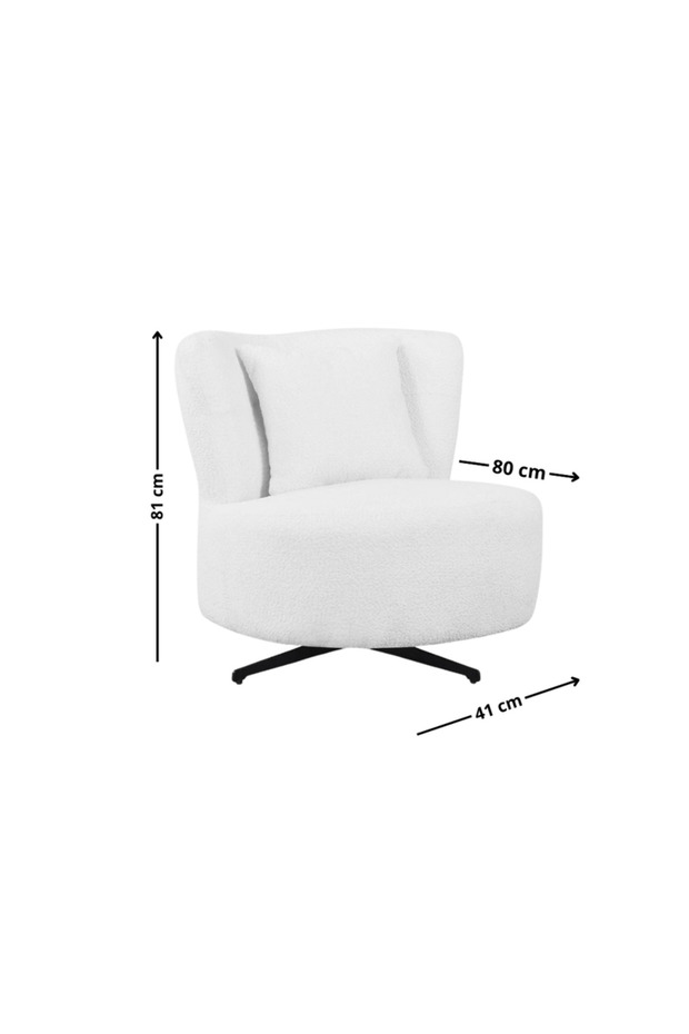 كرسي دائري فردي، أبيض - 2