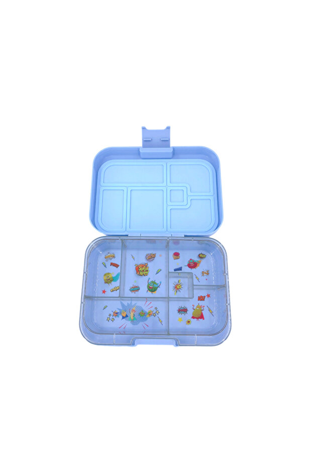 صندوق طعام ستة اقسام ازرق فاتح - 2