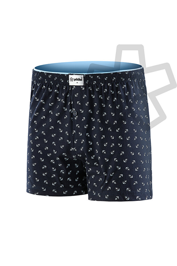 3-Pack Cotton Combed Towel Waist Men's Boxer Shovel Navy Blue
