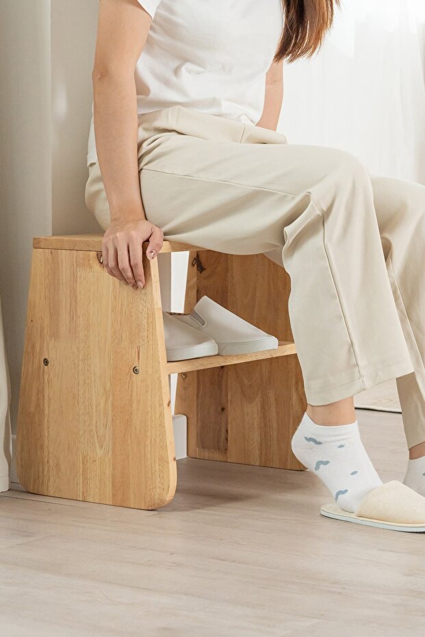 Natural Signature by Macco - Çok Amaçlı C Sehpa - Ayakkabı Rafı Masif Kauçuk - 5