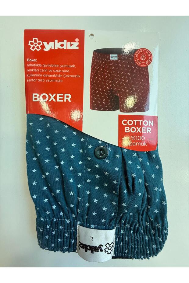 3-Pack Cotton Combed Towel Waist Men's Boxer Star Petrol
