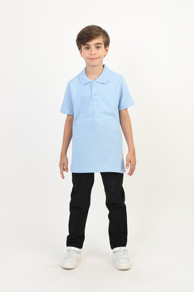 Unisex Blue Polo Neck T-Shirt - School T-Shirt