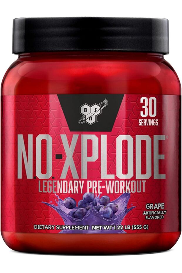 N.O.-XPLODE Pre-Workout Supplement Rich in Creatine, Beta-Alanine, and Energy, Flavor: Grape, 30 Servings, from