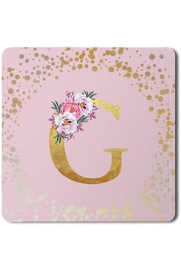 2 Pack Designer Leather Coasters Mat for Beverage Drinks - Custom Monogram Initial Letter