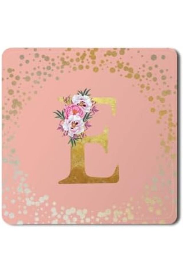 2 Pack Designer Leather Coasters Mat for Beverage Drinks- Custom Monogram Initial Letter F