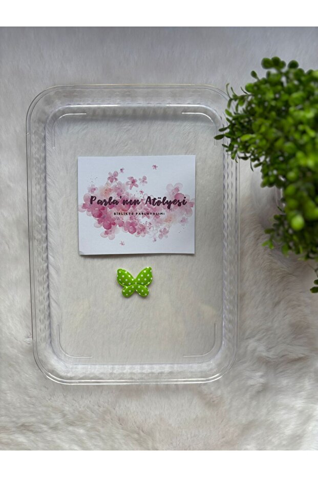0-3 Years Old Less Hair and Hairless Baby Buckle Green Tiny Butterfly