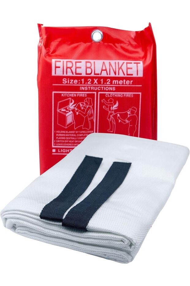 Emergency Fire Blanket, Fiberglass Fire Suppression Fireproof Blanket with Double-Sided Sili