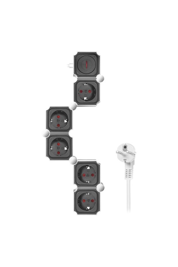 Power Strip LPS277, flexible 180 degrees, illuminated switch, 5 outlets, IP20, H05VV-F 3G 1 - 1