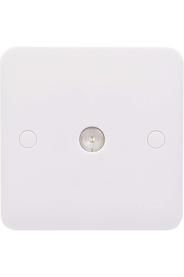 Lisse 1-Gang TV/FM Square Edge Moulded Socket, White
