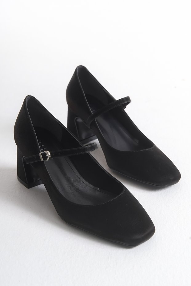 Noriveria Black Women's Mary Jane Thick Heeled 5 cm Shoes