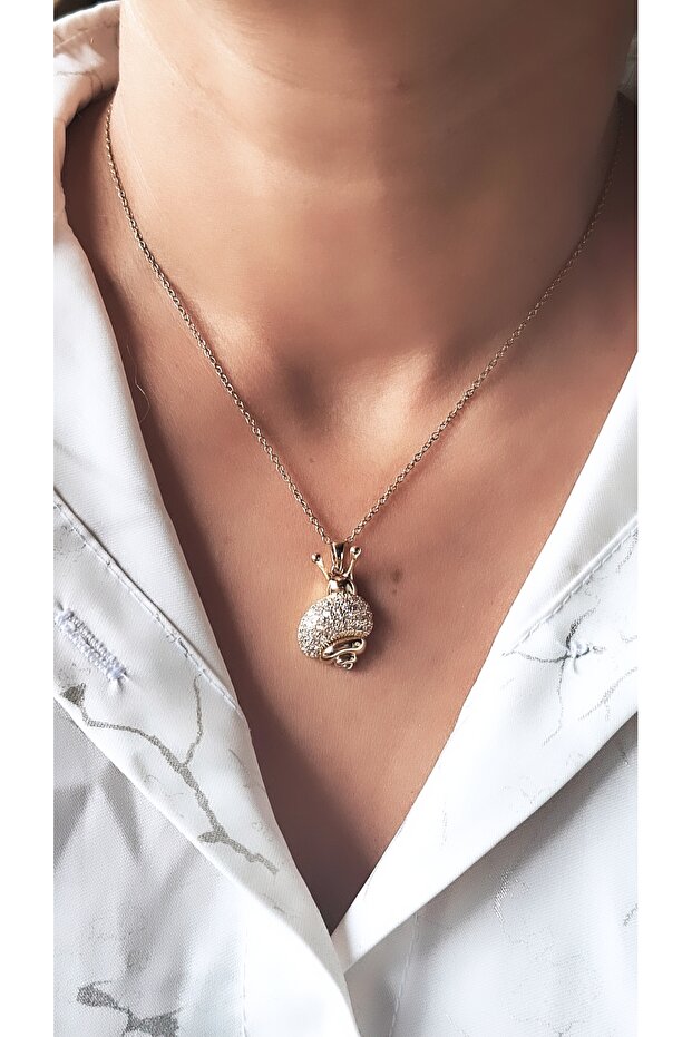 Salyangoz Figürlü Çelik Kolye - 3