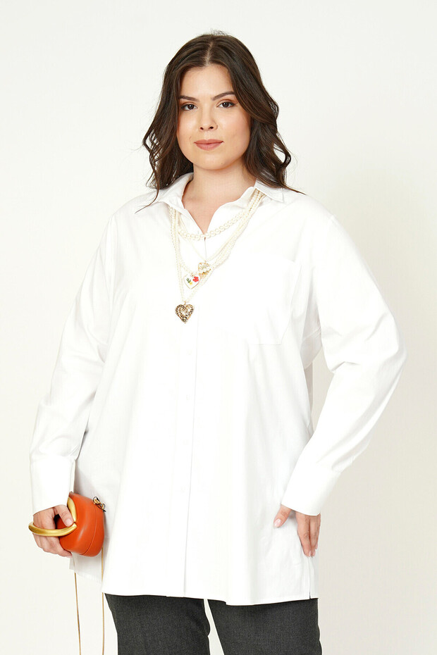 BASIC LİKRALI POPLİN GÖMLEK - 1