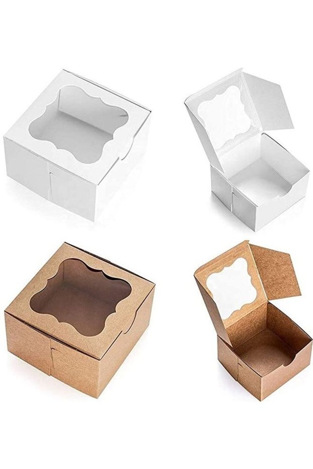 20-Piece Cardboard Boxe Set White/Brown 4x4x2.5inch