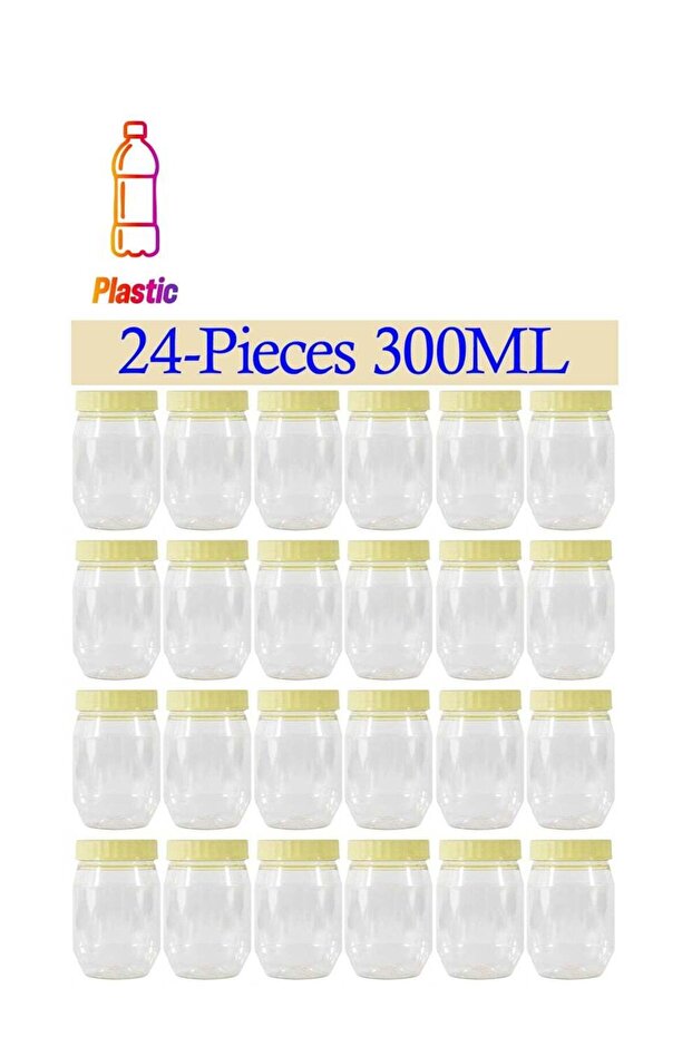24-Piece Plastic Spice Storage Jar 300ML