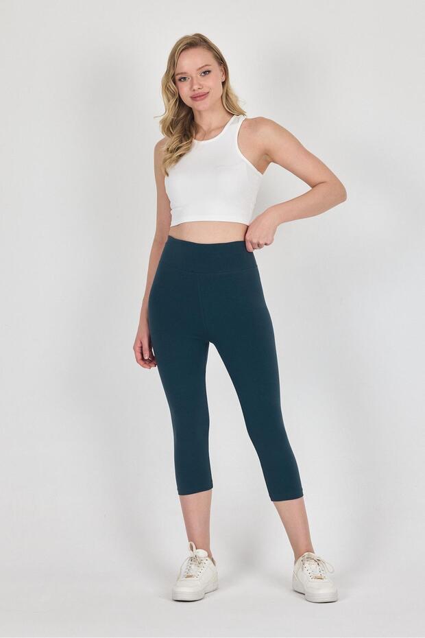 Women's Forest Green High Waist Capri Leggings