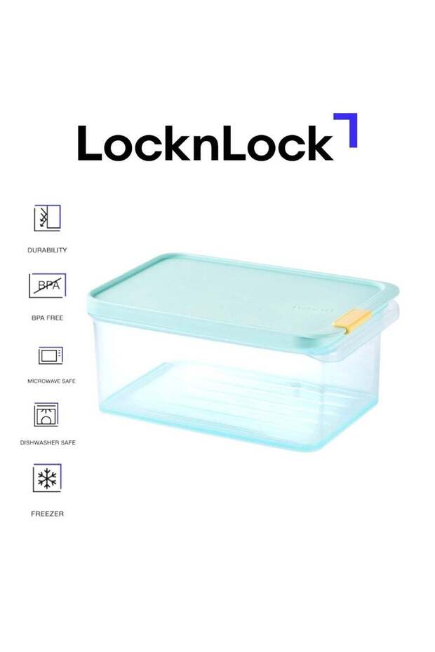 LocknLock Freezer Fit Rectangular Food Container 1.65L BPA-Free, Stackable Freezer Storage Containe