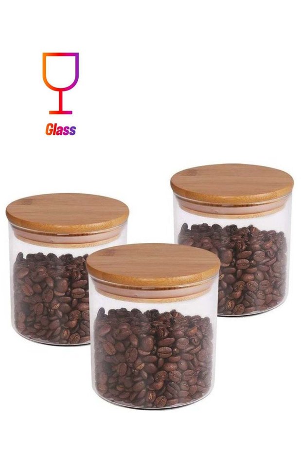 3-Piece Airtight Glass Jar Set 550 x 3ml