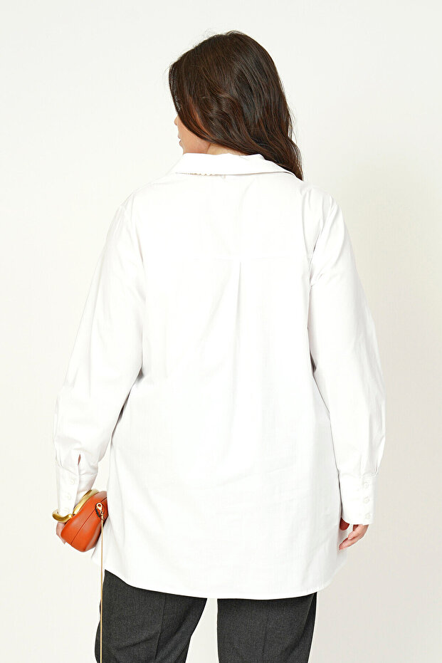 BASIC LİKRALI POPLİN GÖMLEK - 9