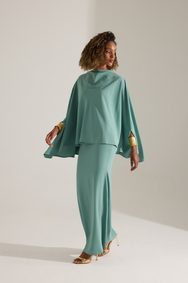 AGUST SU YEŞİLİ BLUZ VE ETEK - 1