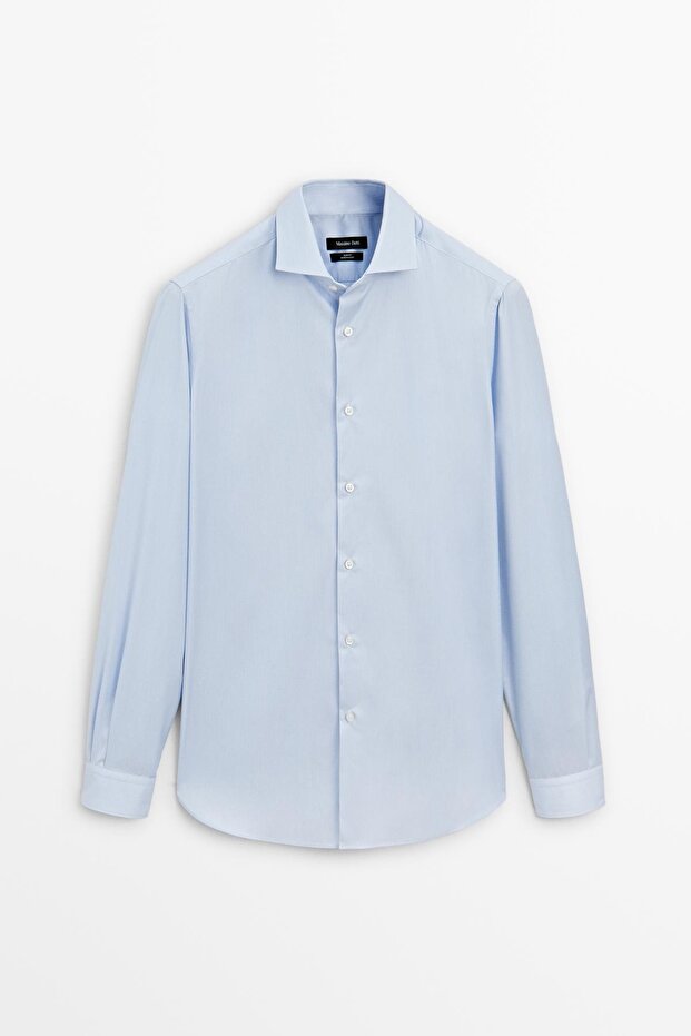 Slim fit mikro çizgili gömlek - 1