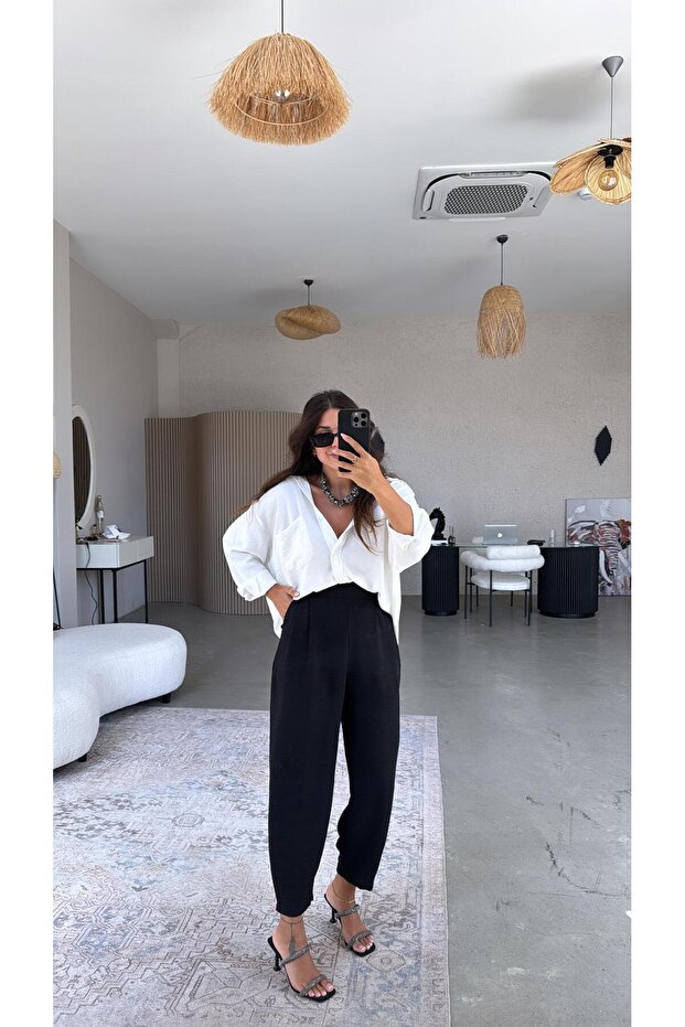 Siyah Aerobin Harem Pantolon - 5