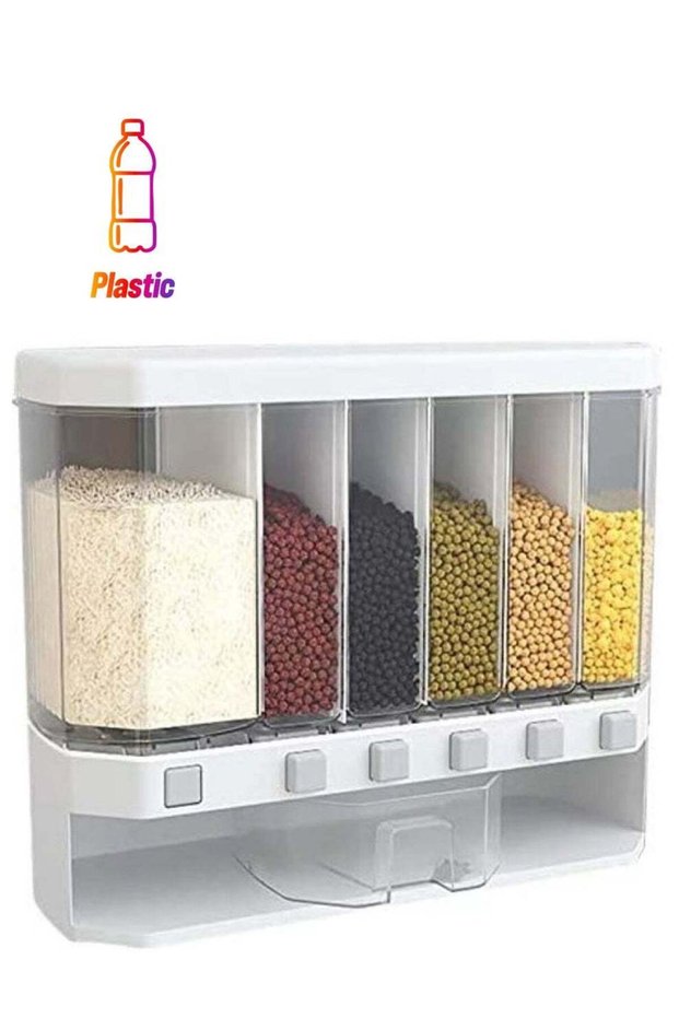 Wall Mounted Grains Food Dispenser White/Transparent 42.6cm